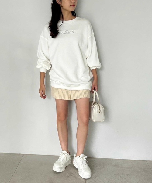 one after another NICE CLAUP(ワンアフターアナザーナイスクラップ)の「リブニットショートパンツ(その他パンツ・レディース・イエロー/オフホワイト/グレー・FREE)」の16枚目の写真