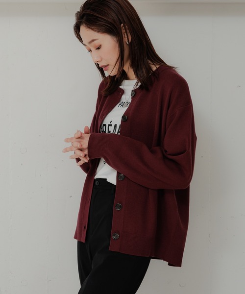 GLOBAL WORK(グローバルワーク)の「メルティクルーカーディガン/906671(カーディガン/ボレロ・レディース・ベージュ系その他3/ブルー系その他7/アイボリー/ブラック/グレー系その他/ブラック×ホワイト/ボルドー・LARGE/MEDIUM)」の20枚目の写真