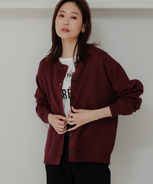 GLOBAL WORK(グローバルワーク)の「メルティクルーカーディガン/906671(カーディガン/ボレロ・レディース・ベージュ系その他3/ブルー系その他7/アイボリー/ブラック/グレー系その他/ブラック×ホワイト/ボルドー・LARGE/MEDIUM)」の21枚目の写真