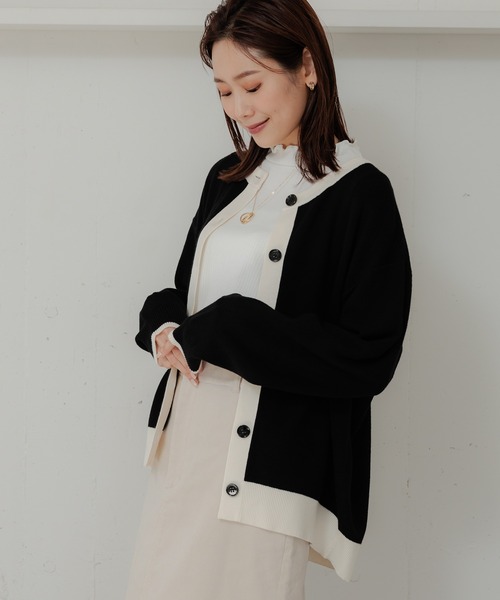 GLOBAL WORK(グローバルワーク)の「メルティクルーカーディガン/906671(カーディガン/ボレロ・レディース・ベージュ系その他3/ブルー系その他7/アイボリー/ブラック/グレー系その他/ブラック×ホワイト/ボルドー・LARGE/MEDIUM)」の13枚目の写真