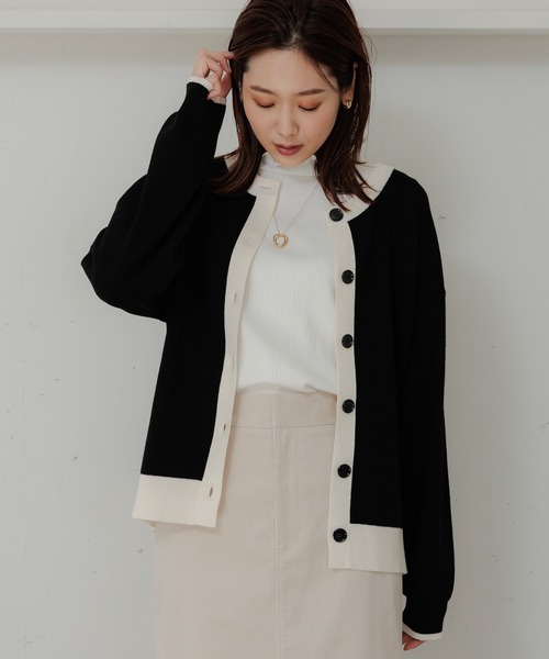 GLOBAL WORK(グローバルワーク)の「メルティクルーカーディガン/906671(カーディガン/ボレロ・レディース・ベージュ系その他3/ブルー系その他7/アイボリー/ブラック/グレー系その他/ブラック×ホワイト/ボルドー・LARGE/MEDIUM)」の16枚目の写真