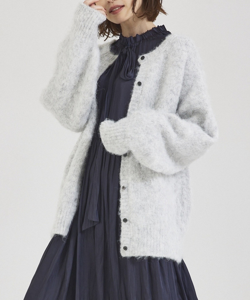 abahouse mavie（アバハウスマヴィ）の「シャギー2WAYプルオーバー（カーディガン/ボレロ・レディース・ラベンダー/ライトブルー/チャコールグレー/ライトグレー・フリー）」の2枚目の写真