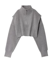 UN3D. | ジップネックショートニットトップ(ニット/セーター)