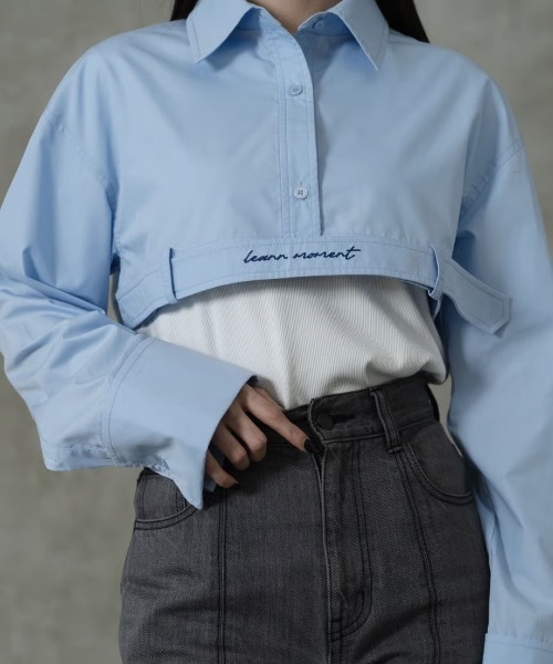 LEANN(リーン)の「Logo belt shirt × T-shirt(Tシャツ/カットソー・レディース・ブラック/ホワイト/サックスブルー系・FREE)」の9枚目の写真