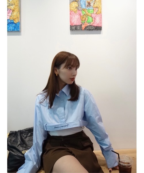 LEANN(リーン)の「Logo belt shirt × T-shirt(Tシャツ/カットソー・レディース・ブラック/ホワイト/サックスブルー系・FREE)」の15枚目の写真