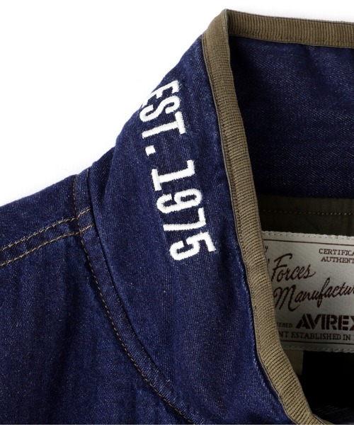 AVIREX（アヴィレックス）の「《WEB&DEPOT限定》DENIM STAND BLOUSON / デニム スタンド ブルゾン / AVIREX / アヴィレックス（デニムジャケット・メンズ・ブラック/インディゴブルー・MEDIUM/LARGE/X-LARGE/XX-LARGE）」の6枚目の写真