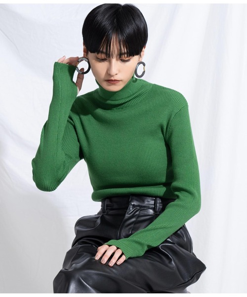 Settimissimo（セッティミッシモ）の「リブフィンガーホールタートルニット（ニット/セーター・レディース・レッド/ブラック/ブルー/グリーン・FREE）」の21枚目の写真