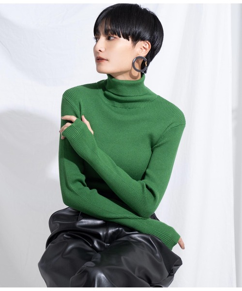 Settimissimo（セッティミッシモ）の「リブフィンガーホールタートルニット（ニット/セーター・レディース・レッド/ブラック/ブルー/グリーン・FREE）」の20枚目の写真