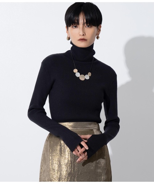 Settimissimo（セッティミッシモ）の「リブフィンガーホールタートルニット（ニット/セーター・レディース・レッド/ブラック/ブルー/グリーン・FREE）」の16枚目の写真