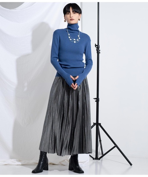 Settimissimo（セッティミッシモ）の「リブフィンガーホールタートルニット（ニット/セーター・レディース・レッド/ブラック/ブルー/グリーン・FREE）」の12枚目の写真