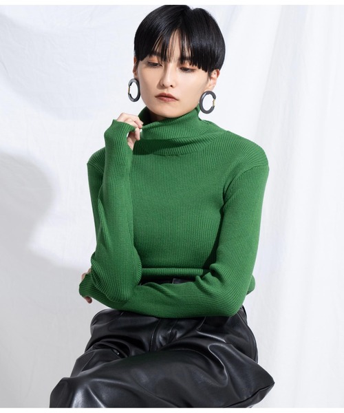 Settimissimo（セッティミッシモ）の「リブフィンガーホールタートルニット（ニット/セーター・レディース・レッド/ブラック/ブルー/グリーン・FREE）」の22枚目の写真