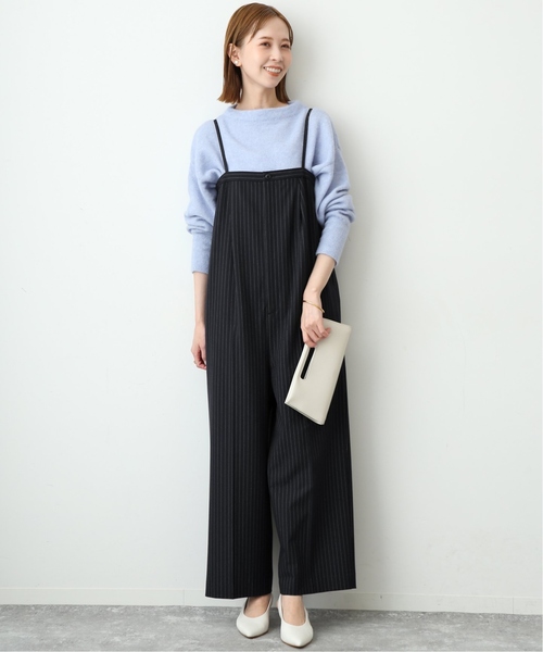 SLOBE IENA（スローブイエナ）の「《追加》ツイルトロアイラインサロペ（サロペット/オーバーオール・レディース・グレー/ダークブルー・FREE）」の5枚目の写真