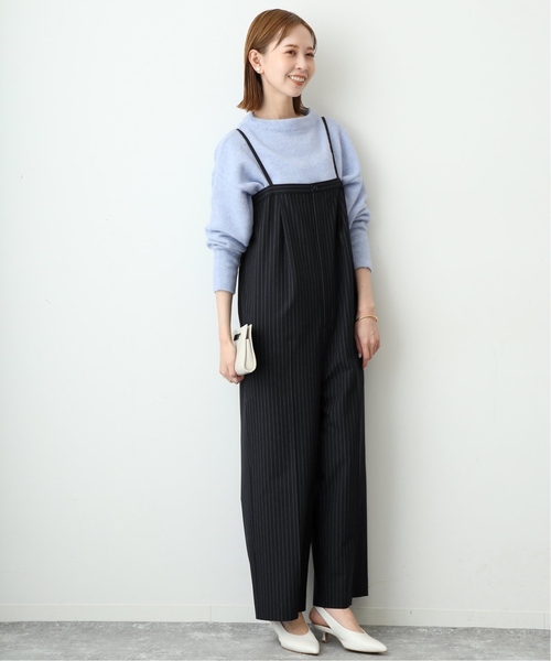 SLOBE IENA（スローブイエナ）の「《追加》ツイルトロアイラインサロペ（サロペット/オーバーオール・レディース・グレー/ダークブルー・FREE）」の6枚目の写真