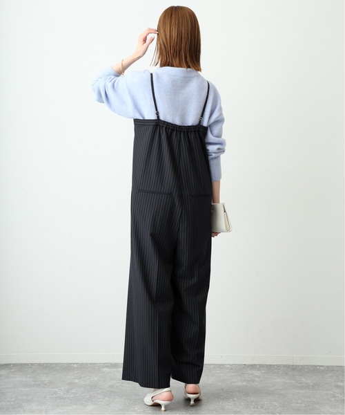 SLOBE IENA（スローブイエナ）の「《追加》ツイルトロアイラインサロペ（サロペット/オーバーオール・レディース・グレー/ダークブルー・FREE）」の8枚目の写真