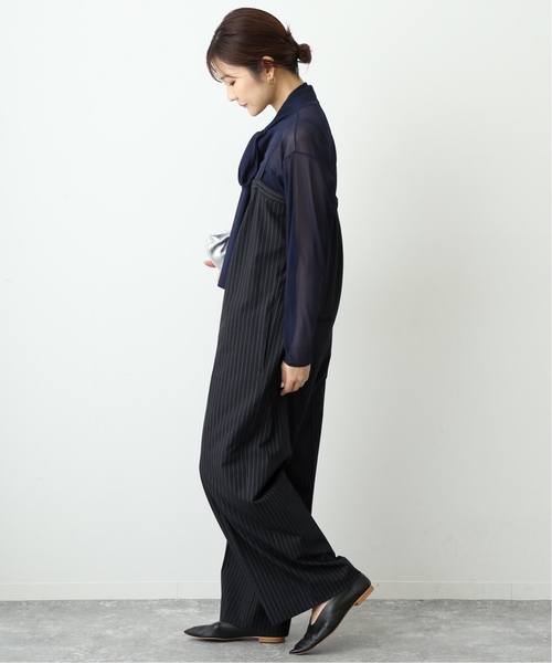 SLOBE IENA（スローブイエナ）の「《追加》ツイルトロアイラインサロペ（サロペット/オーバーオール・レディース・グレー/ダークブルー・FREE）」の10枚目の写真