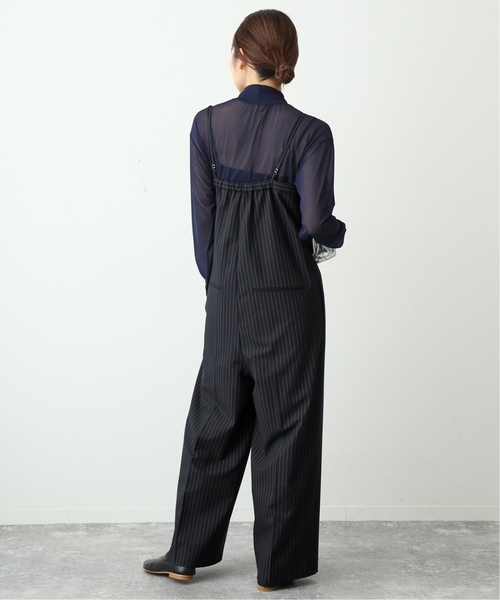 SLOBE IENA（スローブイエナ）の「《追加》ツイルトロアイラインサロペ（サロペット/オーバーオール・レディース・グレー/ダークブルー・FREE）」の11枚目の写真