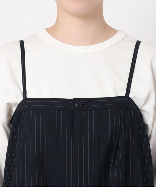 SLOBE IENA（スローブイエナ）の「《追加》ツイルトロアイラインサロペ（サロペット/オーバーオール・レディース・グレー/ダークブルー・FREE）」の15枚目の写真