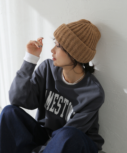 ARMEN(アーメン)の「【ARMEN/アーメン】 3HOLDING RIB CAP:ニットキャップ(ニットキャップ/ビーニー・レディース・ブラック/ブラウン/ベージュ/チャコールグレー・FREE)」の5枚目の写真