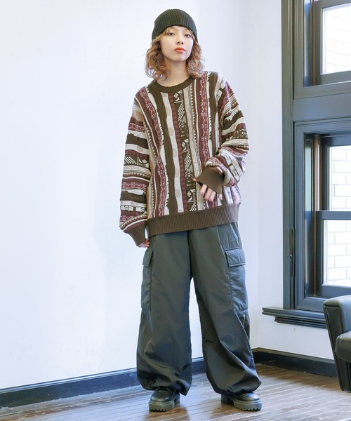 PBLIM（ページボーイリム）の「PBLIM/パデットカーゴパンツ（カーゴパンツ・レディース・ブラック/ベージュ・LARGE/MEDIUM）」の6枚目の写真