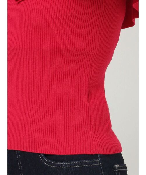 MERCURYDUO（マーキュリーデュオ）の「マルチウェイストラップダブルラッフルニット（ニット/セーター・レディース・オフホワイト/チャコールグレー/ネイビー/レッド/ライム・FREE）」の10枚目の写真