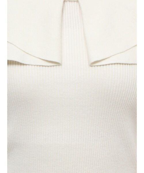 MERCURYDUO（マーキュリーデュオ）の「マルチウェイストラップダブルラッフルニット（ニット/セーター・レディース・オフホワイト/チャコールグレー/ネイビー/レッド/ライム・FREE）」の14枚目の写真