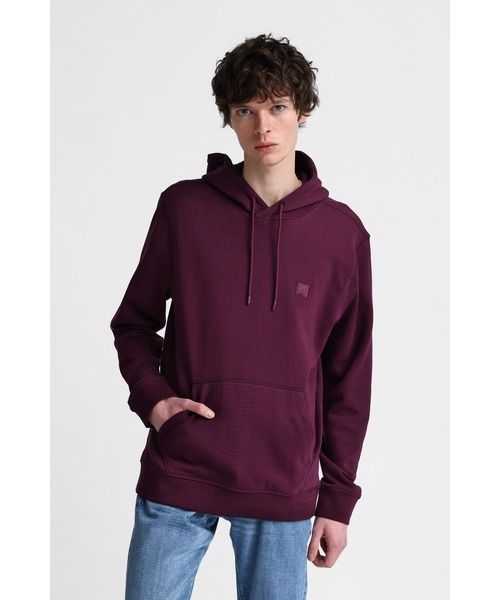 BOSS(ボス)の「BOSSロゴパッチ コットンテリー フーディ(パーカー・メンズ・パープル/グレー・XL/S/L/XXL/M)」の2枚目の写真