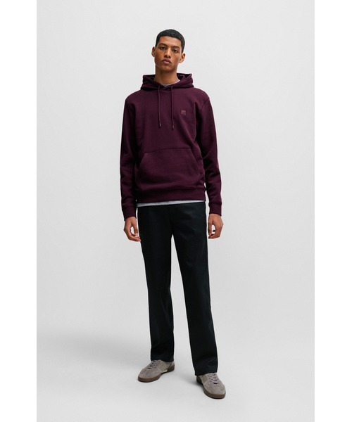 BOSS(ボス)の「BOSSロゴパッチ コットンテリー フーディ(パーカー・メンズ・パープル/グレー・XL/S/L/XXL/M)」の5枚目の写真