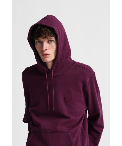 BOSS(ボス)の「BOSSロゴパッチ コットンテリー フーディ(パーカー・メンズ・パープル/グレー・XL/S/L/XXL/M)」の6枚目の写真