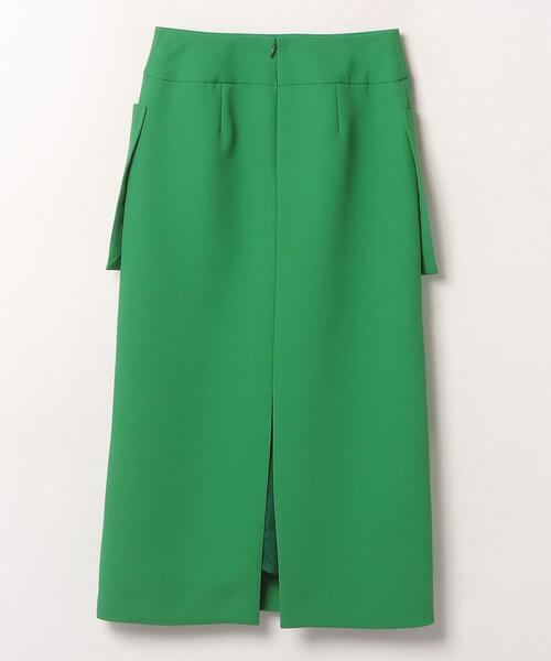 LANVIN en Bleu(ランバンオンブルー)の「PEスパンWクロスポケットIラインスカート(スカート・レディース・ブラック/グリーン・36/38)」の4枚目の写真