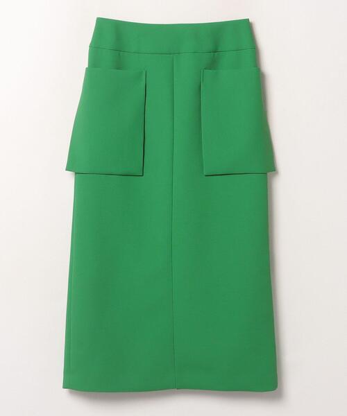 LANVIN en Bleu(ランバンオンブルー)の「PEスパンWクロスポケットIラインスカート(スカート・レディース・ブラック/グリーン・36/38)」の10枚目の写真