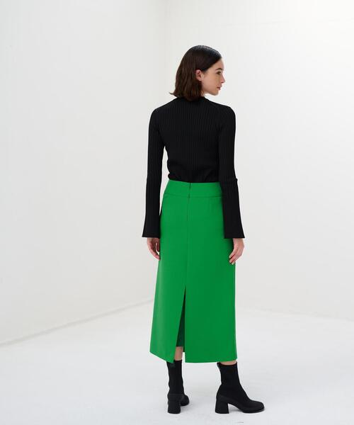 LANVIN en Bleu(ランバンオンブルー)の「PEスパンWクロスポケットIラインスカート(スカート・レディース・ブラック/グリーン・36/38)」の16枚目の写真
