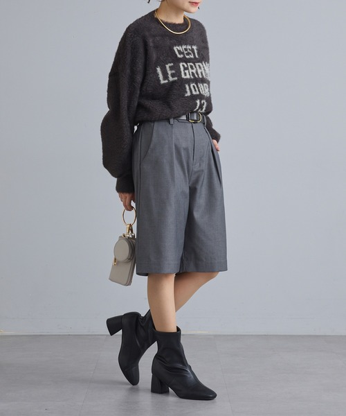 PUAL CE CIN（ピュアルセシン）の「ジャガードロゴシャギーニットプルオーバー（ニット/セーター・レディース・ダークブラウン/ベージュ/チャコールグレー・FREE）」の13枚目の写真