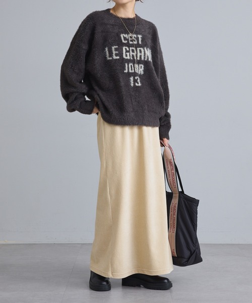 PUAL CE CIN（ピュアルセシン）の「ジャガードロゴシャギーニットプルオーバー（ニット/セーター・レディース・ダークブラウン/ベージュ/チャコールグレー・FREE）」の15枚目の写真