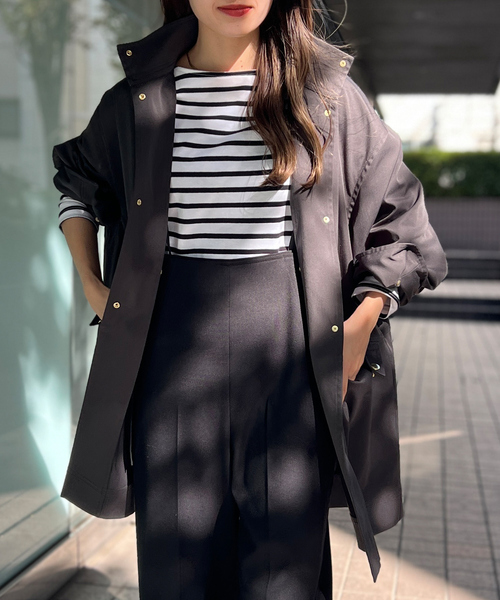 Rouge vif(ルージュヴィフ)の「スタンドカラーハーフコートブルゾン(ブルゾン・レディース・チャコールグレー/ベージュ・フリー)」の2枚目の写真