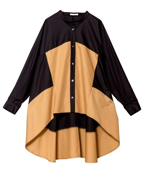 OSMOSIS(オズモーシス)の「切替フレアーブラウス(ポロシャツ・レディース・ストライプ/ブラック・ONE SIZE)」の18枚目の写真