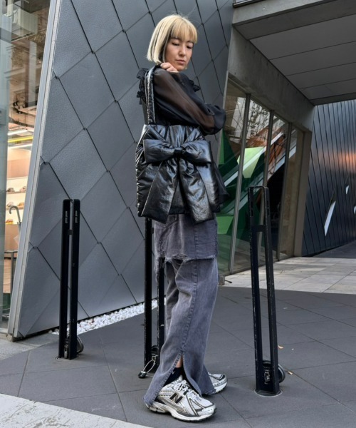 Candy Stripper（キャンディストリッパー）の「METALLIC RIBBON TOTE バッグ（トートバッグ・レディース・シルバー/ブラック・FREE）」の11枚目の写真