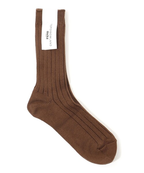 decka Quality socks(デカクオリティソックス)の「【別注】decka Heavyweight Socks リブソックス(ソックス/靴下・メンズ・ホワイト/グレー/イエロー/ダークブラウン/ブラック/カーキ/レッド/ダークブルー・FREE)」の4枚目の写真