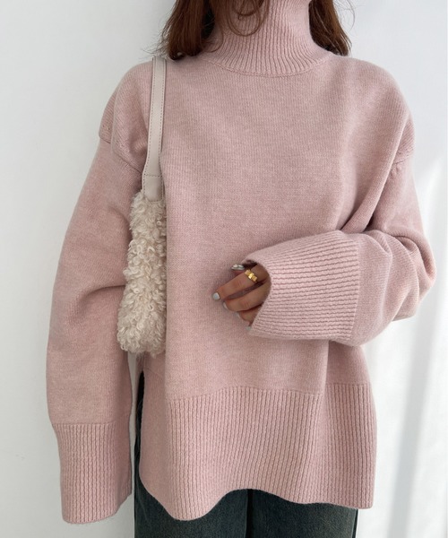 Olu.（オルドット）の「ハイゲージハイネックニット（ニット/セーター・レディース・グレー/アイボリー/ピンク・FREE）」の6枚目の写真