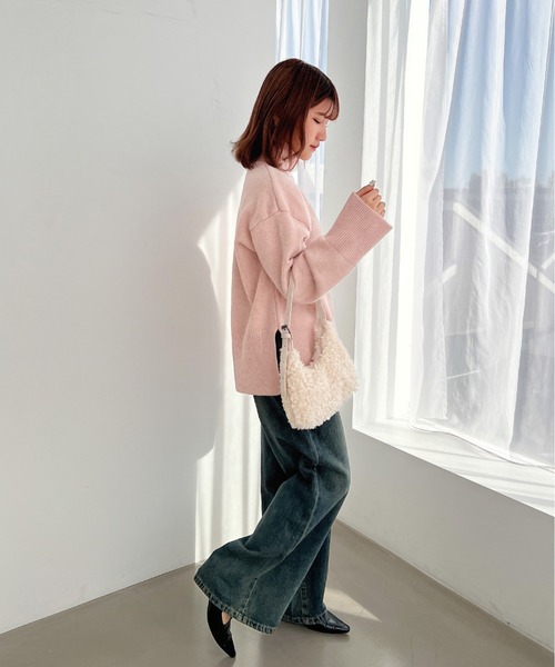 Olu.（オルドット）の「ハイゲージハイネックニット（ニット/セーター・レディース・グレー/アイボリー/ピンク・FREE）」の7枚目の写真