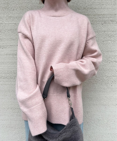 Olu.（オルドット）の「ハイゲージハイネックニット（ニット/セーター・レディース・グレー/アイボリー/ピンク・FREE）」の8枚目の写真