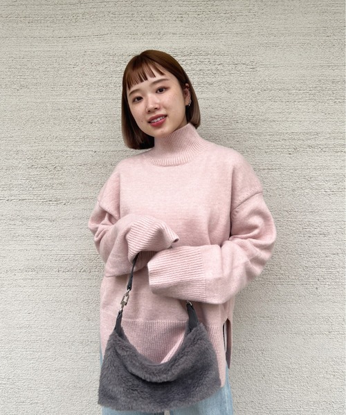 Olu.（オルドット）の「ハイゲージハイネックニット（ニット/セーター・レディース・グレー/アイボリー/ピンク・FREE）」の10枚目の写真