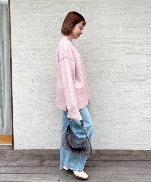 Olu.（オルドット）の「ハイゲージハイネックニット（ニット/セーター・レディース・グレー/アイボリー/ピンク・FREE）」の12枚目の写真