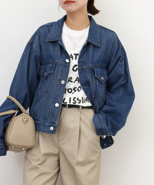 JOURNAL STANDARD relume（ジャーナルスタンダード　レリューム）の「ワイドデニムジャケット（デニムジャケット・レディース・ブルー系その他/ブルー・FREE）」の6枚目の写真