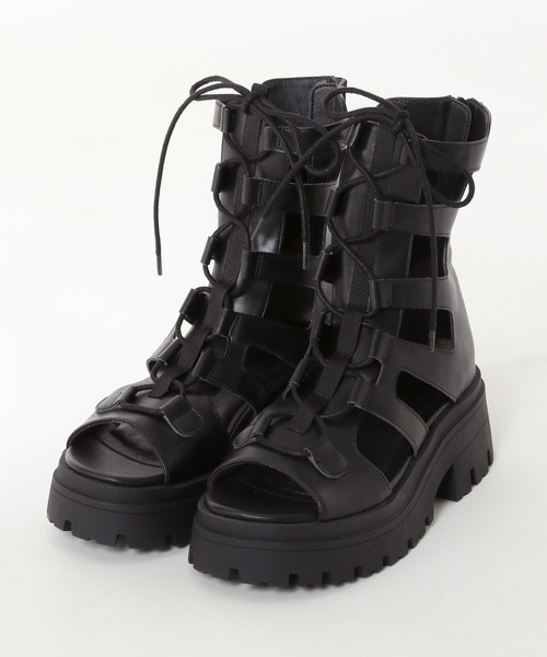 PAGEBOY(ページボーイ)の「レースアップブーツサンダル(サンダル・レディース・ブラック/ブロンズ・LARGE/MEDIUM)」の9枚目の写真