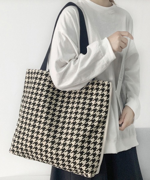 Miniministore(ミニミニストア)の「千鳥格子トートバッグ レディース 大容量(トートバッグ・レディース・その他・FREE)」の1枚目の写真
