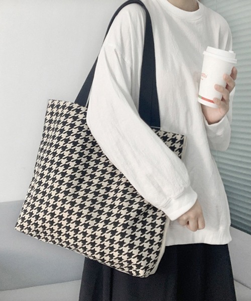 Miniministore(ミニミニストア)の「千鳥格子トートバッグ レディース 大容量(トートバッグ・レディース・その他・FREE)」の5枚目の写真