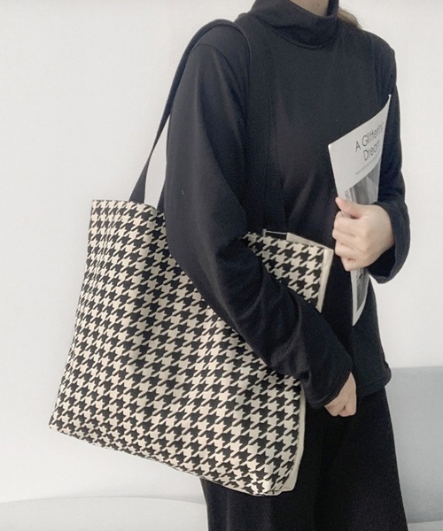 Miniministore(ミニミニストア)の「千鳥格子トートバッグ レディース 大容量(トートバッグ・レディース・その他・FREE)」の7枚目の写真