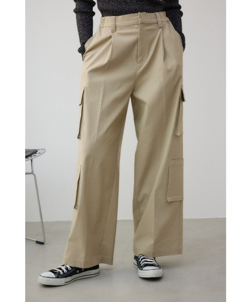 AZUL by moussy(アズールバイマウジー)の「ワイドカーゴパンツ(カーゴパンツ・レディース・ブラック/ベージュ・MEDIUM/SMALL)」の13枚目の写真