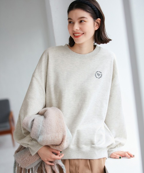 ROPE' PICNIC（ロペピクニック）の「オーバーサイズアソートロゴ刺繍スウェット（スウェット・レディース・チャコールグレー/サックスブルー/グレー系その他/キナリ・38）」の11枚目の写真