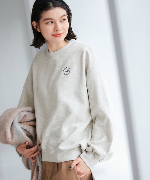 ROPE' PICNIC（ロペピクニック）の「オーバーサイズアソートロゴ刺繍スウェット（スウェット・レディース・チャコールグレー/サックスブルー/グレー系その他/キナリ・38）」の12枚目の写真